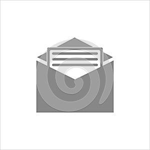 open mail icon, vector, illustration